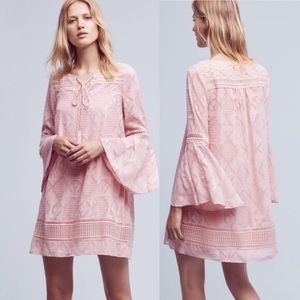 Anthropologie baby pink floreat dress